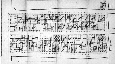 Planimetria dell'isolario fra le vie M. Ruini, Taglio, S. Michele e via Emilia